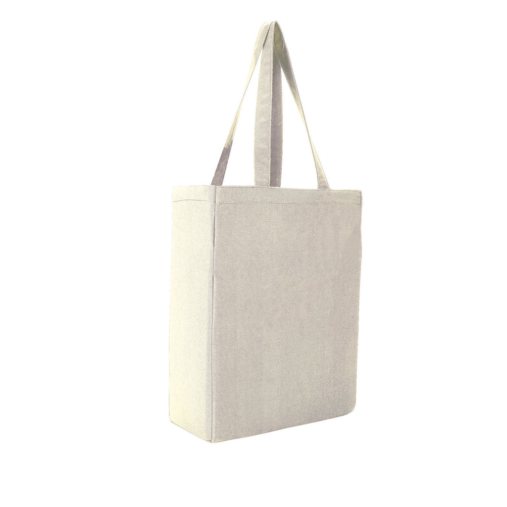 Open Top Cotton Canvas Tote, 9 oz Embroidery - Natural - View 2