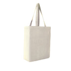 Open Top Cotton Canvas Tote, 9 oz Embroidery - Natural - View 2