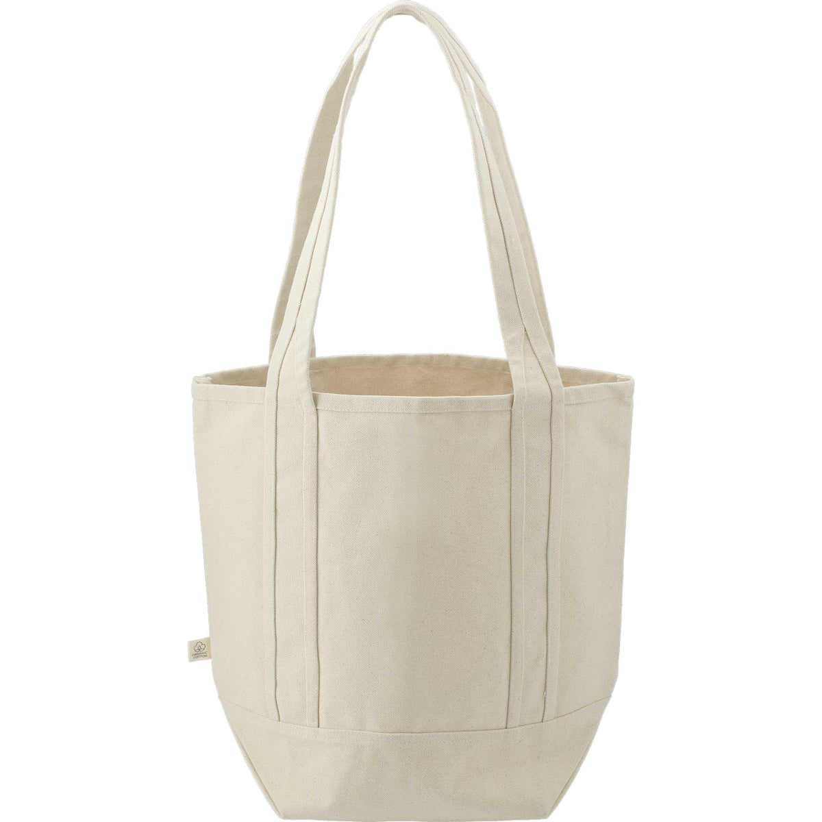 Organic Cotton Tote with Slash Pocket, 14 oz Embroidery - Natural - Back