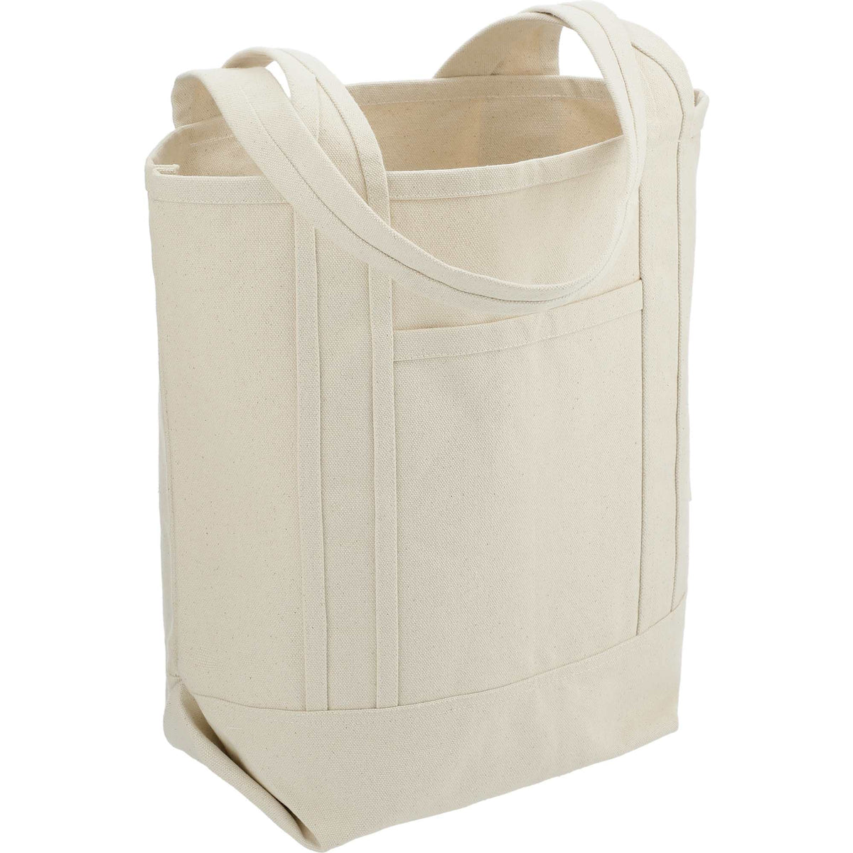 Organic Cotton Tote with Slash Pocket, 14 oz Embroidery - Natural - Right Angle 3