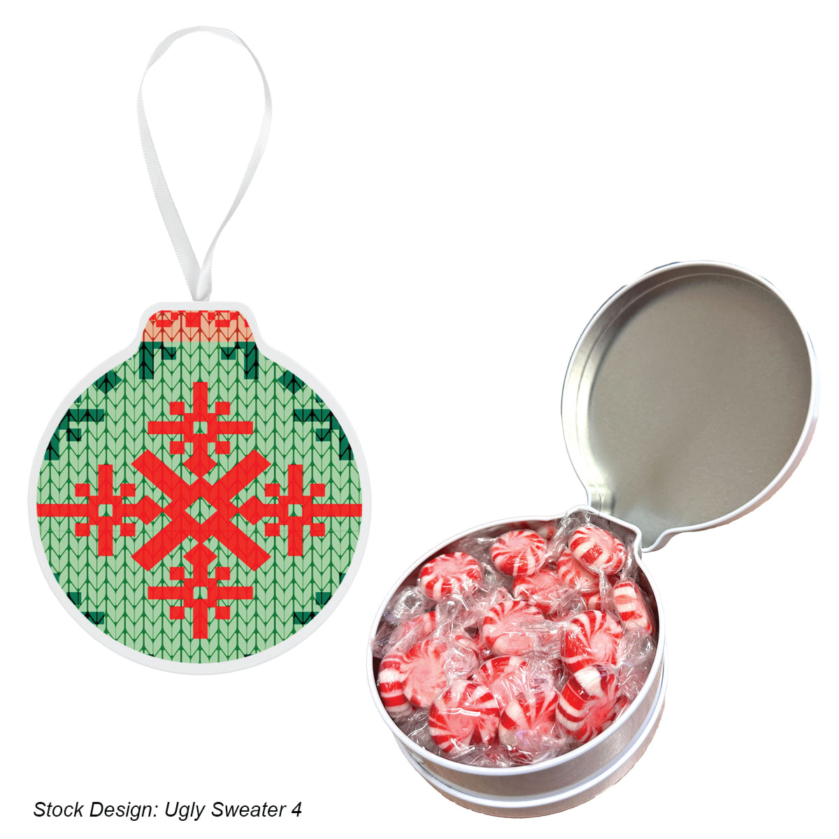 Ornament Tin with Candy, Full Color - White - Starlite_Colorbrite