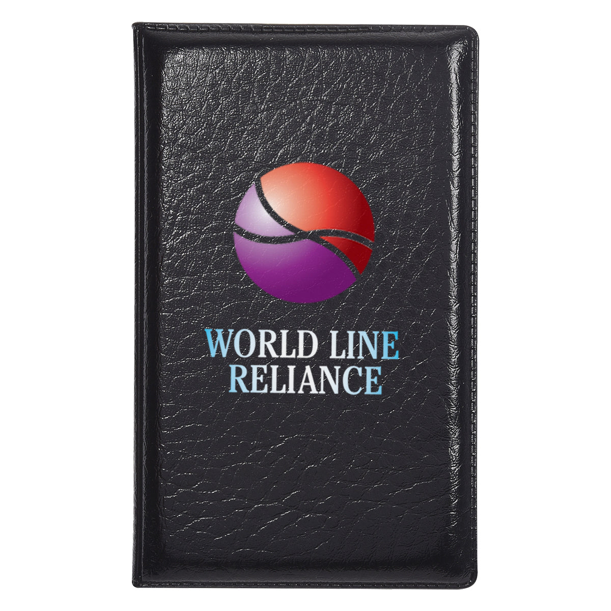 Padfolio with Sticky Notes and Flags, Leather Look - Black - Full Color