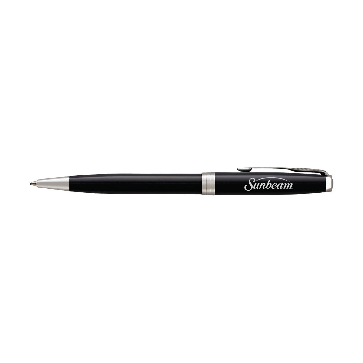 Parker Sonnet Ballpoint Pen in a Gift Box Laser Engraving - Black - Silver Trim - View 1