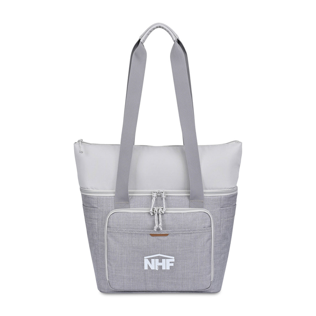 Parkview Recycled Tote Cooler, 30 Cans Embroidery - Greystone - View 1