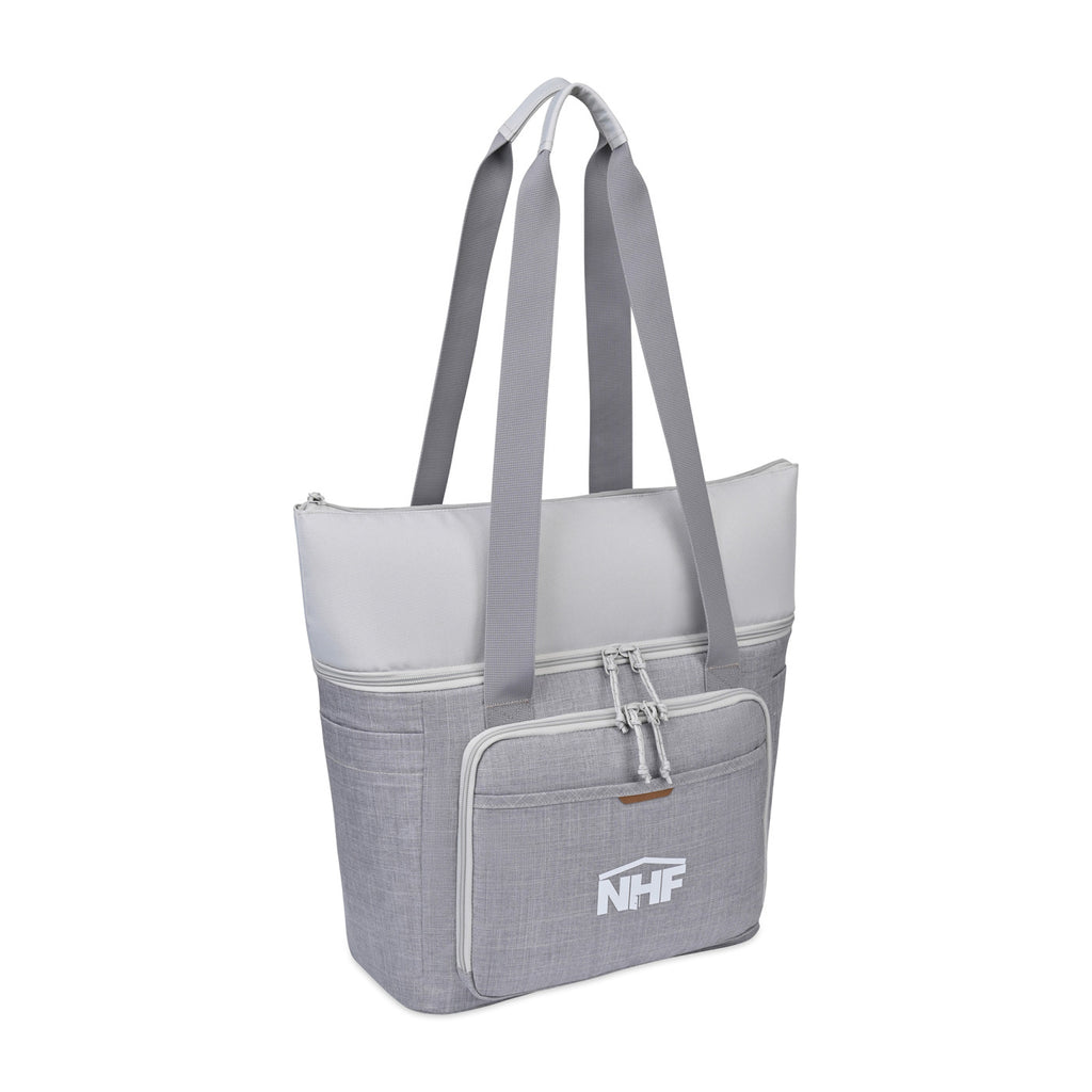 Parkview Recycled Tote Cooler, 30 Cans Embroidery - Greystone - View 2