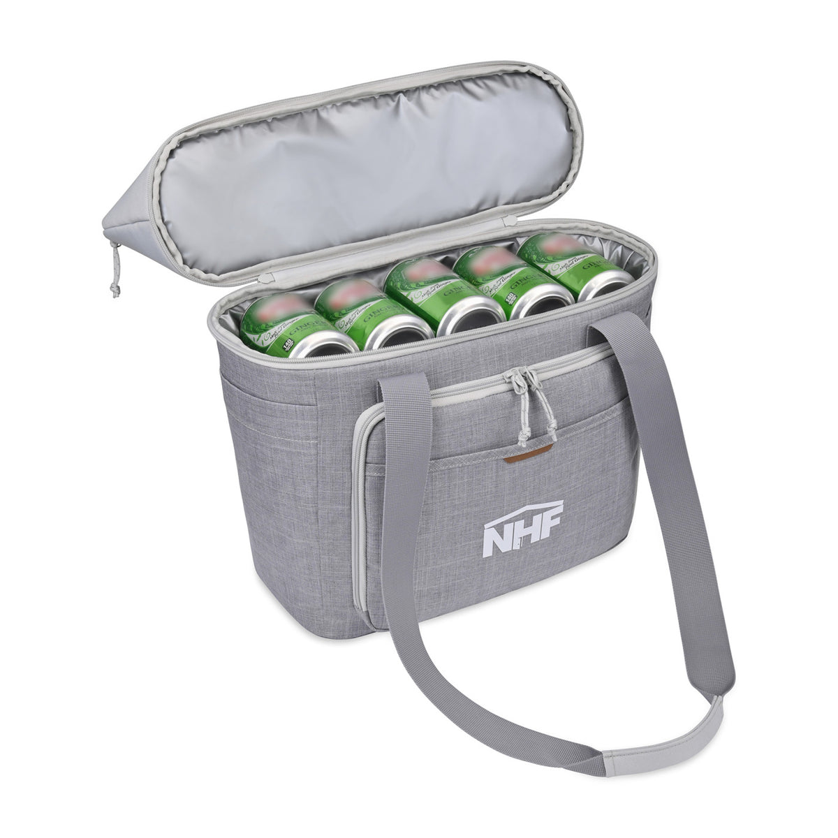 Parkview Recycled Tote Cooler, 30 Cans Embroidery - Greystone - View 6