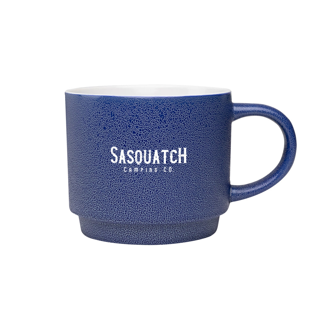 Pebble Grain Textured Ceramic Mug, 18 oz - Cobalt Blue - Laser