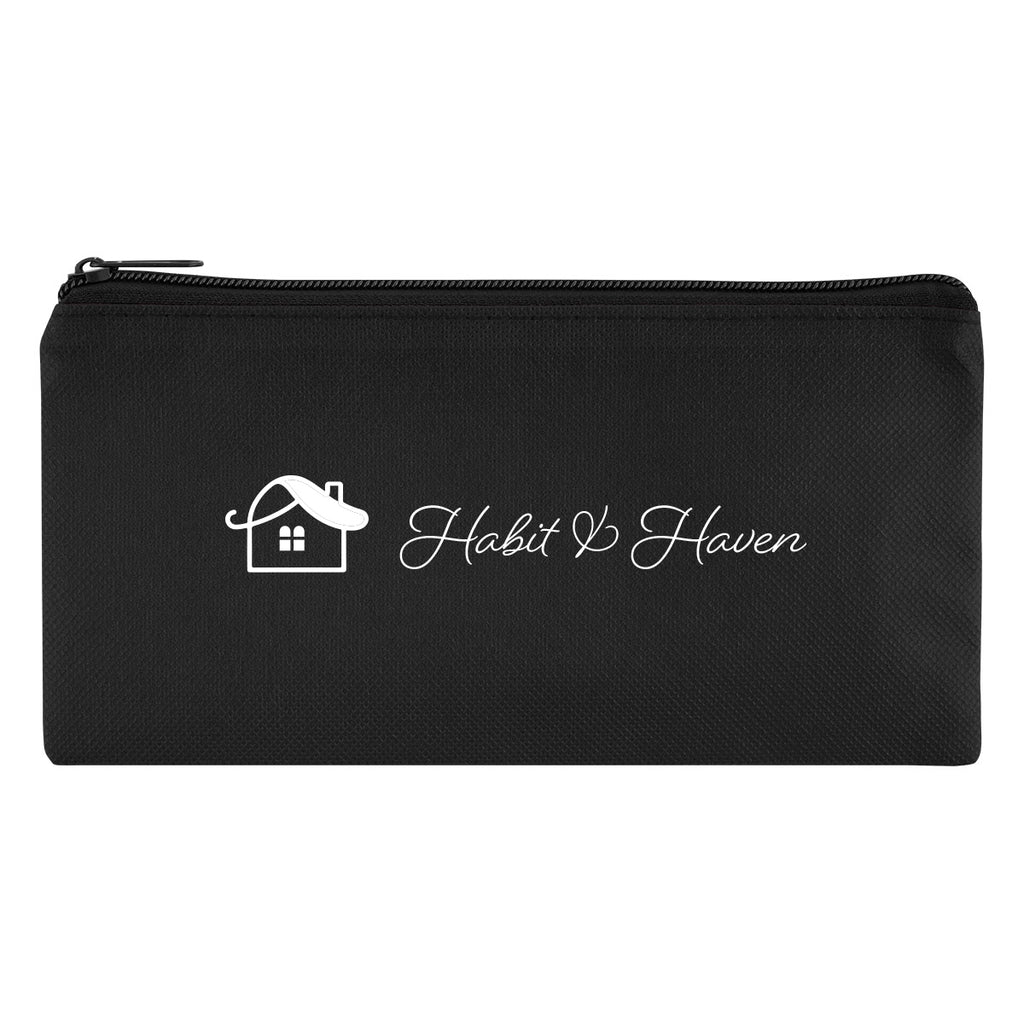 Pencil Pouch, Recycled - Black - Silk Screen