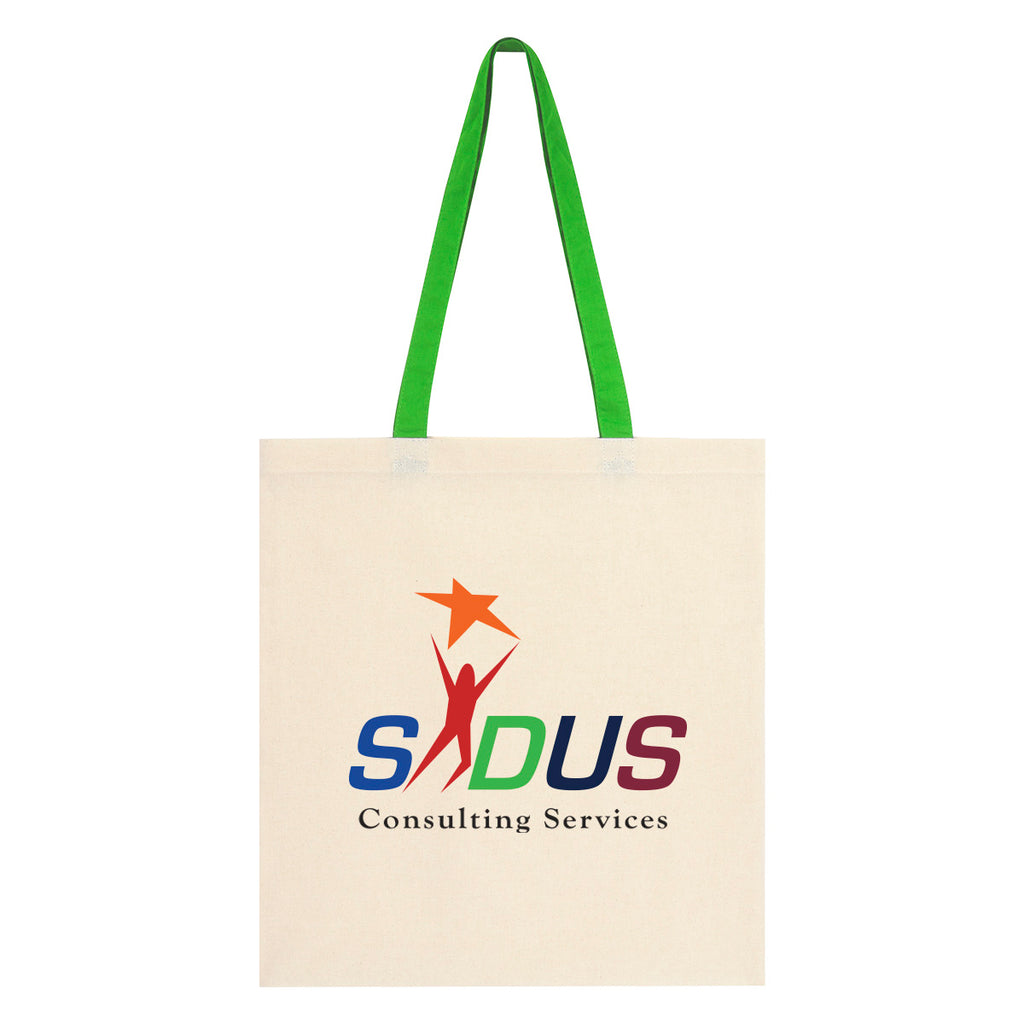 Penny Wise Cotton Canvas Tote Bag, 4 oz - Green - Colorbrite