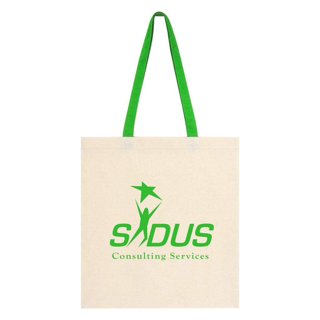 Penny Wise Cotton Canvas Tote Bag, 4 oz - Green - Silk Screen