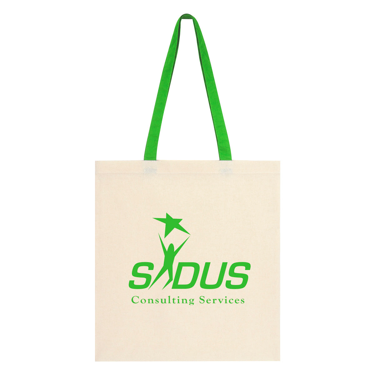 Penny Wise Cotton Canvas Tote Bag, 4 oz - Green - Silk Screen