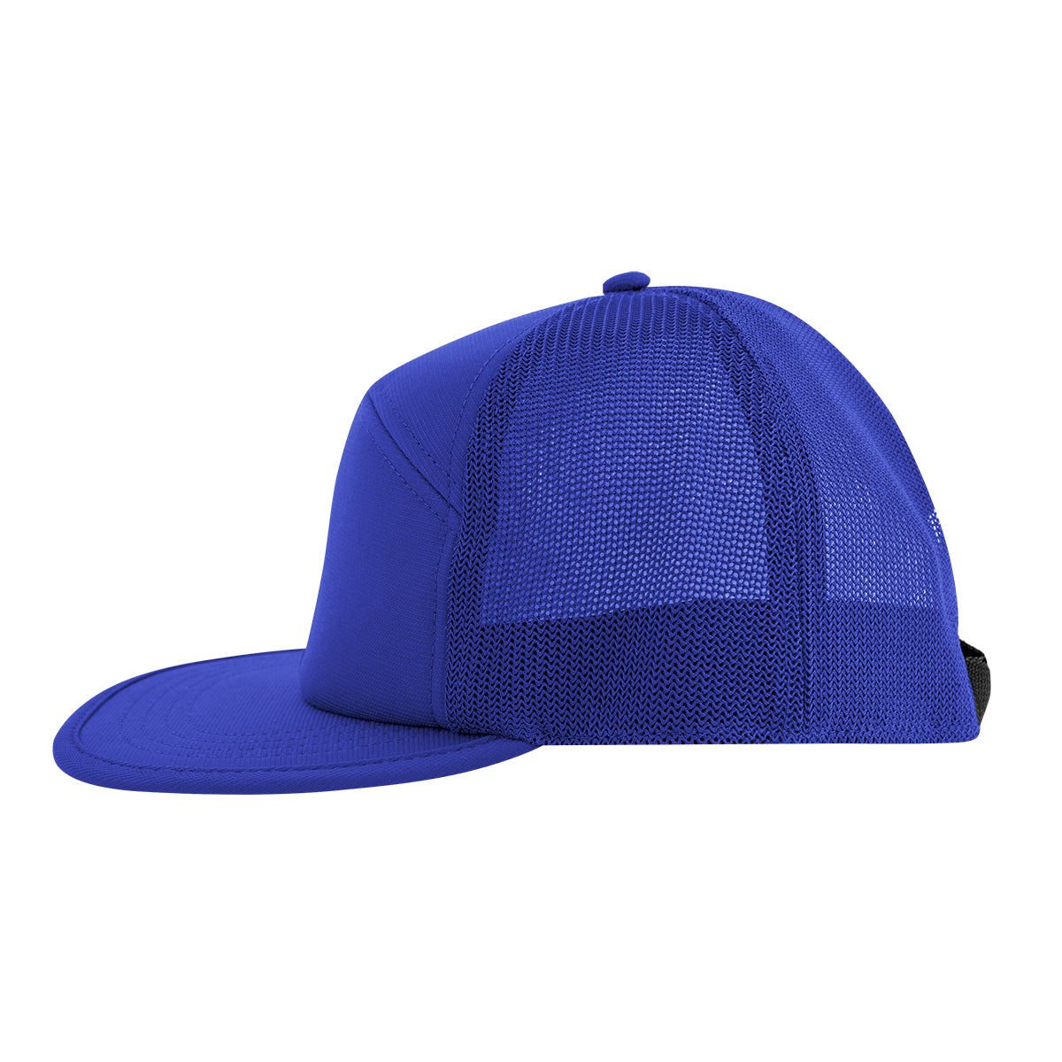 Performance Trucker Cap, 7 Panel - Royal Blue - Side