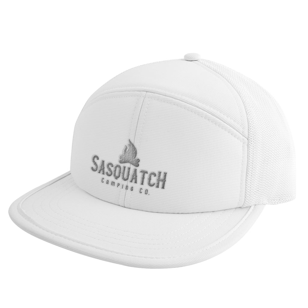 Performance Trucker Cap, 7 Panel - White - Embroidery