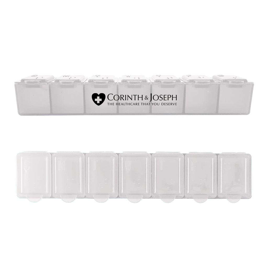 Pill Container for Seven Days - Clear - Silk Screen