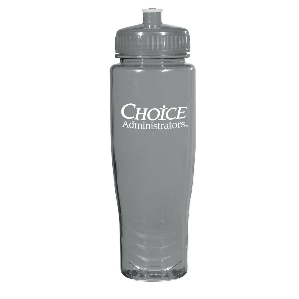 Poly-Clean Plastic Bottle, 28 oz - Charcoal - Silk Screen