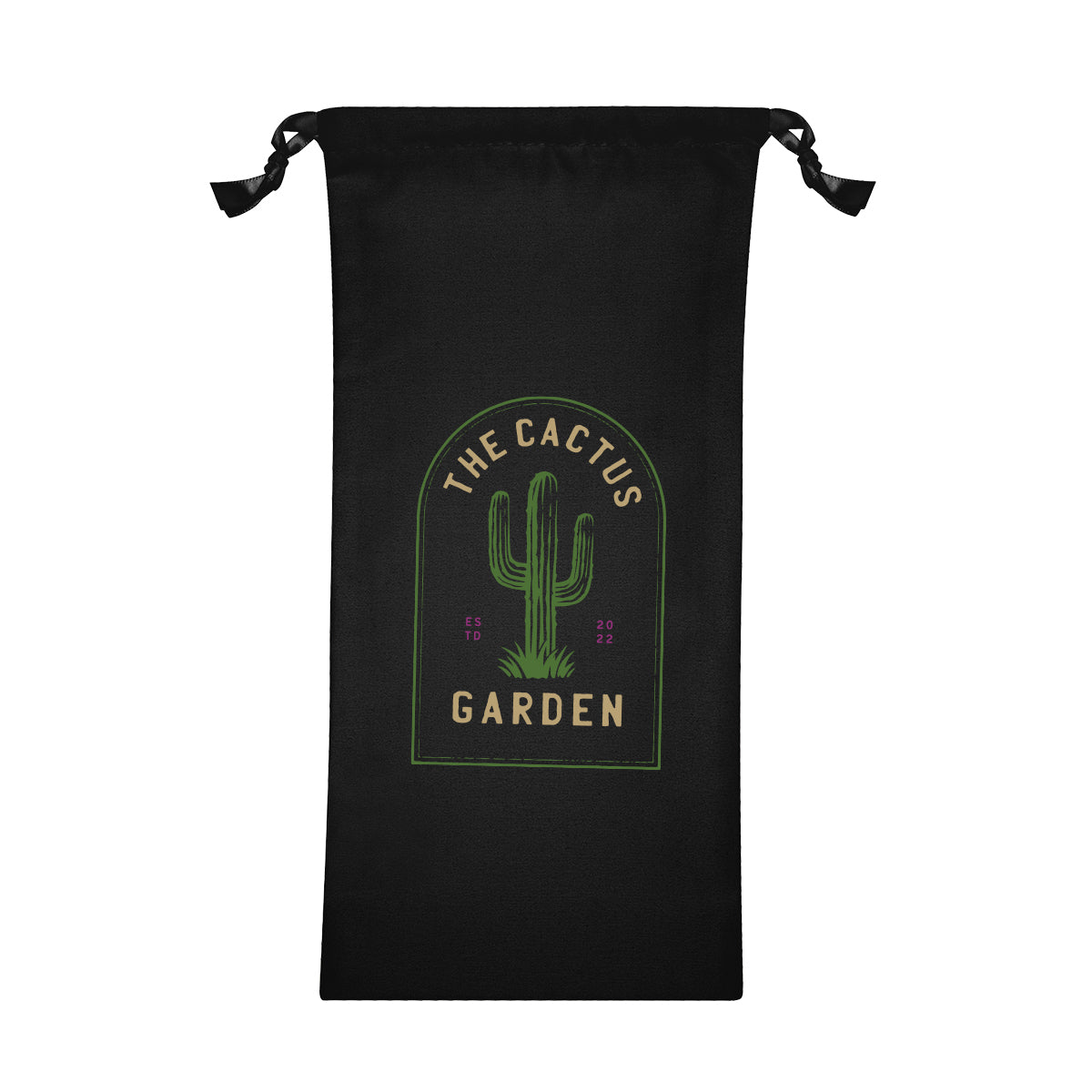 Polyester Pouch with Drawstring - Black - Colorbrite