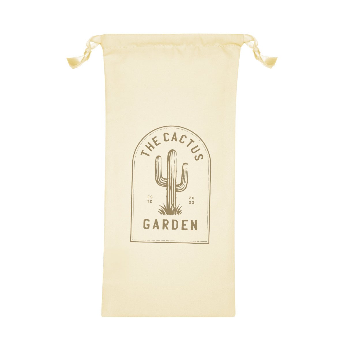 Polyester Pouch with Drawstring - Natural - Silk Screen