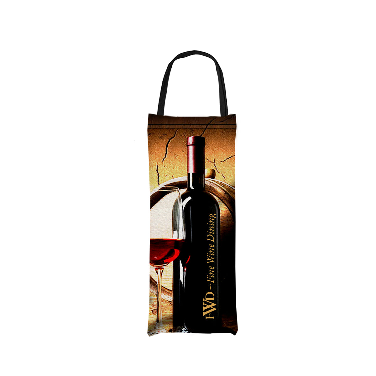 Polyester Wine Bag, 6 x 16 Inches - White