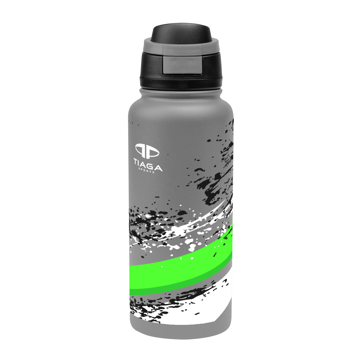 Pop Sip Recycled Stainless Steel Bottle in Full Color, 32 oz - Gray - Megabrite