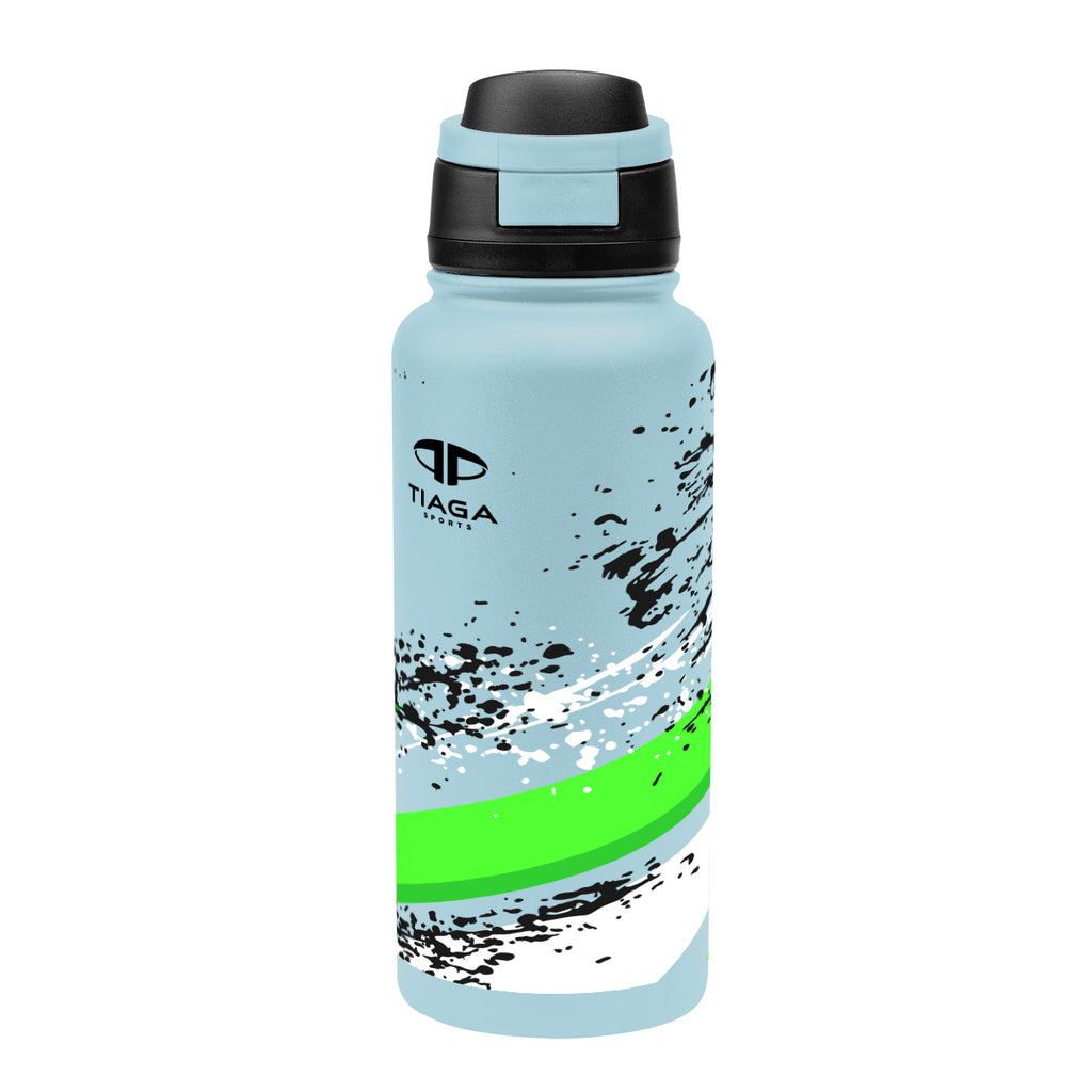 Pop Sip Recycled Stainless Steel Bottle in Full Color, 32 oz - Light Blue - Megabrite