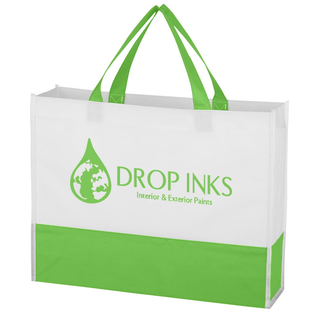 Prism Tote Bag, Non-Woven - Green - Silk Screen