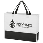 Prism Tote Bag, Non-Woven - White with Black - Silk Screen
