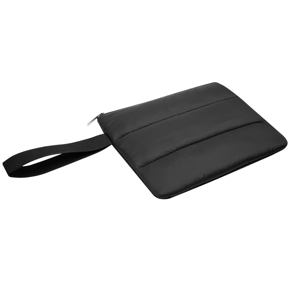Puffer Wristlet Pouch, Luxe - Black - Angle