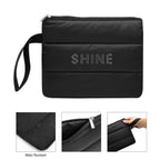 Puffer Wristlet Pouch, Luxe
