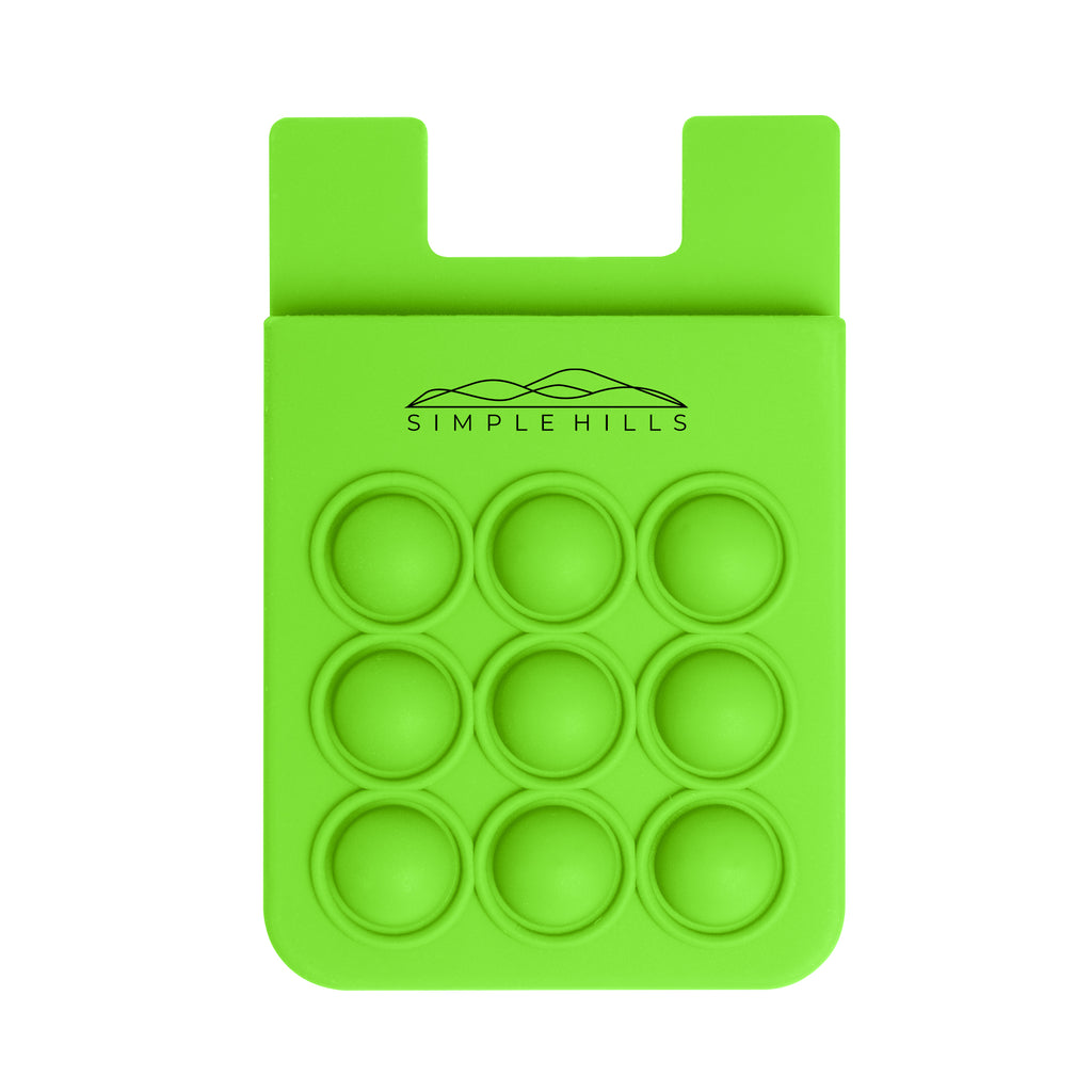 Push Pop Fidget Phone Wallet - Lime Green - Silk Screen