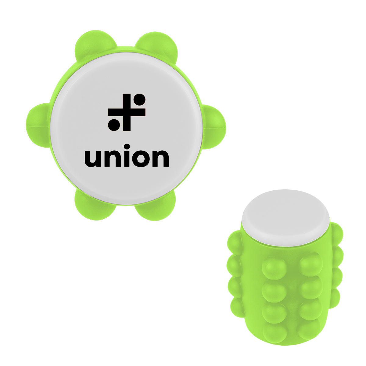 Push Pop Spinning Fidget Toy in Recycled ABS - Lime Green - Pad Print