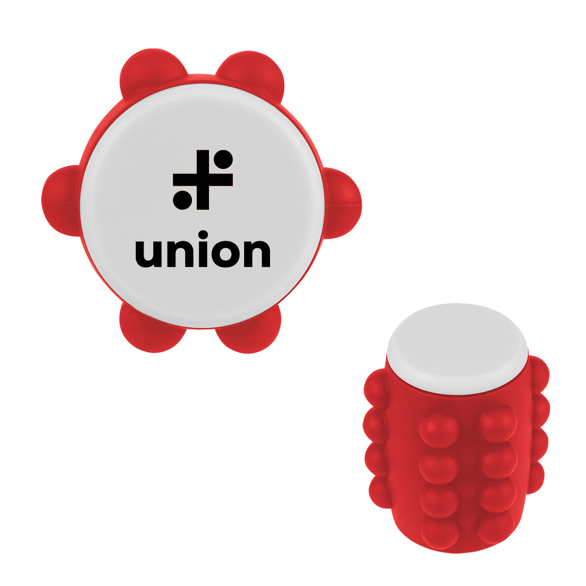 Push Pop Spinning Fidget Toy in Recycled ABS - Red - Pad Print