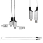 Quick Charge Cable, 60W, 3 Foot - Silver - Pad Print