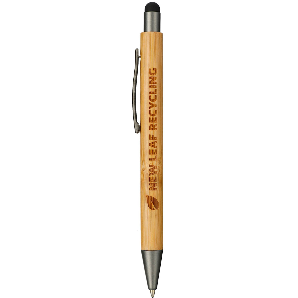 Quick-Dry Gel Pen with Stylus in Bamboo - Natural - Front 2