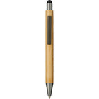 Quick-Dry Gel Pen with Stylus in Bamboo - Natural - Front