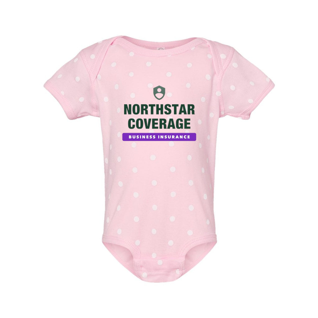Rabbit Skins Infant Baby Rib Bodysuit Full Color - Ballerina/ White Dot - Front