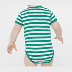 Rabbit Skins Infant Baby Rib Bodysuit Full Color - Kelly/ White Stripe - On Model Back