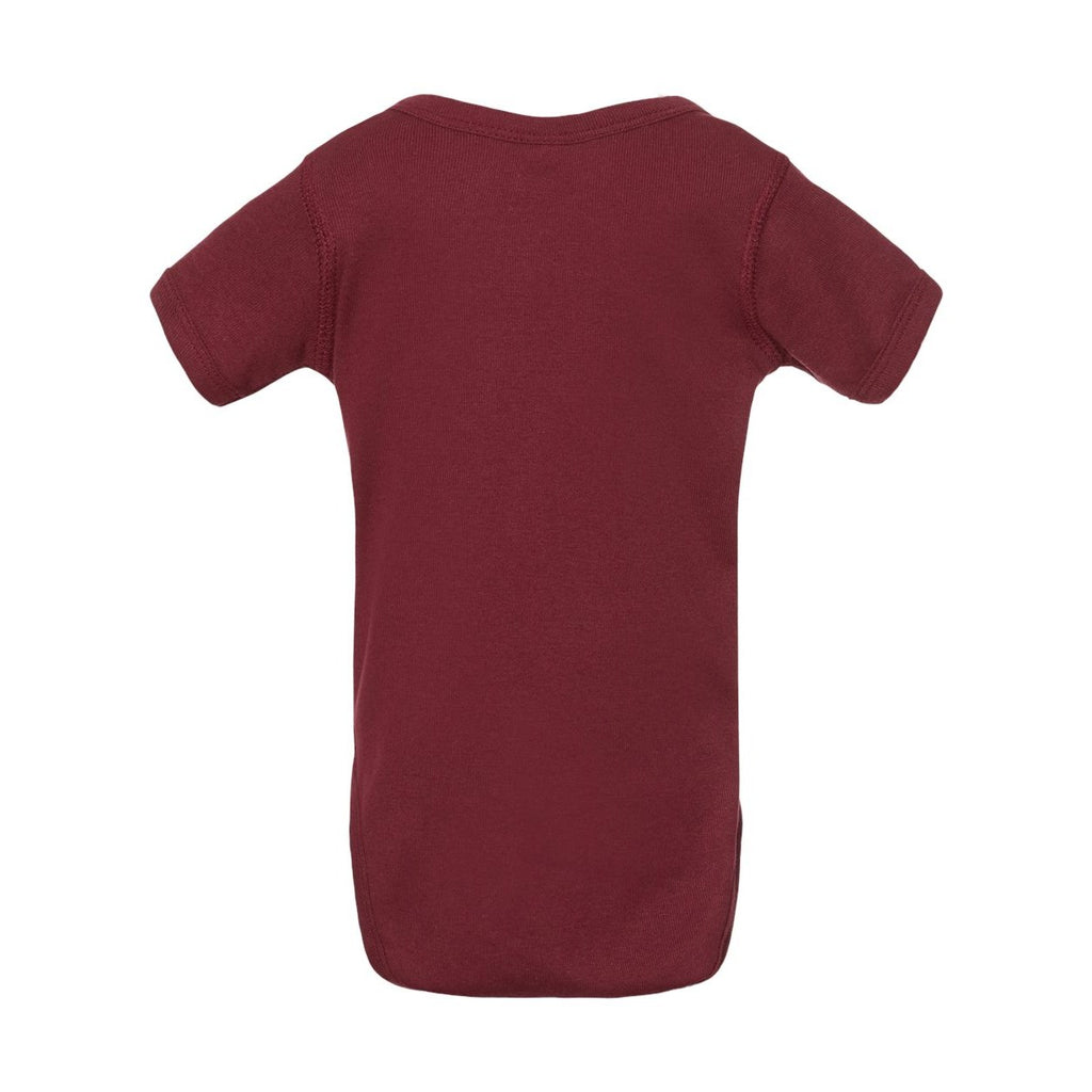 Rabbit Skins Infant Baby Rib Bodysuit Full Color - Maroon - Back