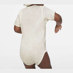 Rabbit Skins Infant Baby Rib Bodysuit Full Color - Natural Heather - On Model Back