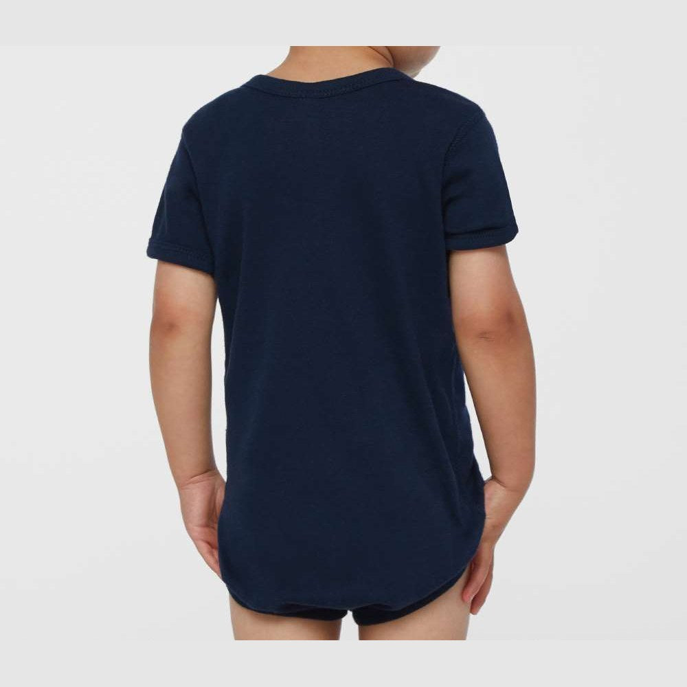 Rabbit Skins Infant Baby Rib Bodysuit Full Color - Navy - On Model Back