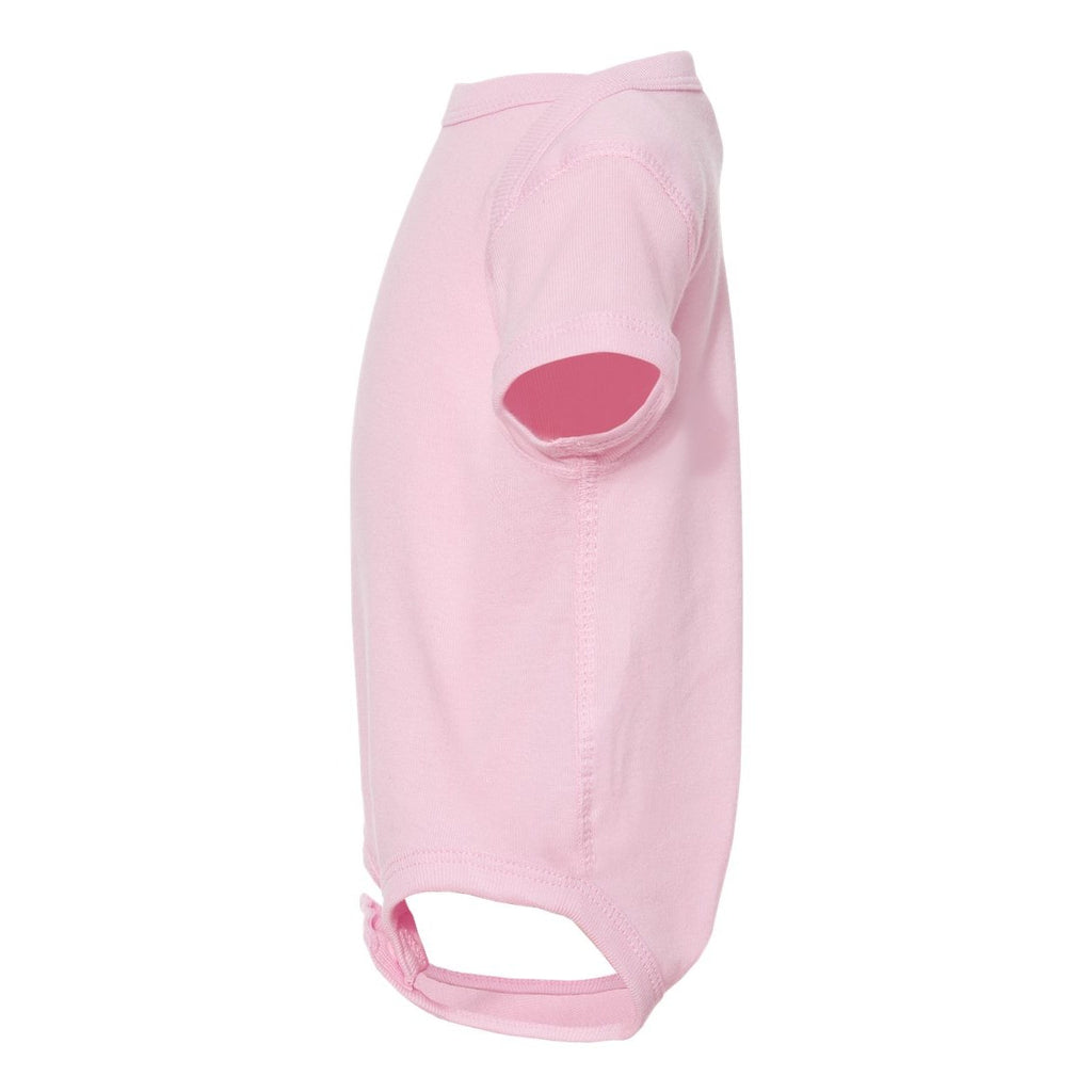 Rabbit Skins Infant Baby Rib Bodysuit Full Color - Pink - Direct Side