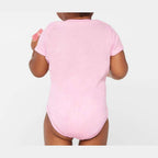 Rabbit Skins Infant Baby Rib Bodysuit Full Color - Pink - On Model Back
