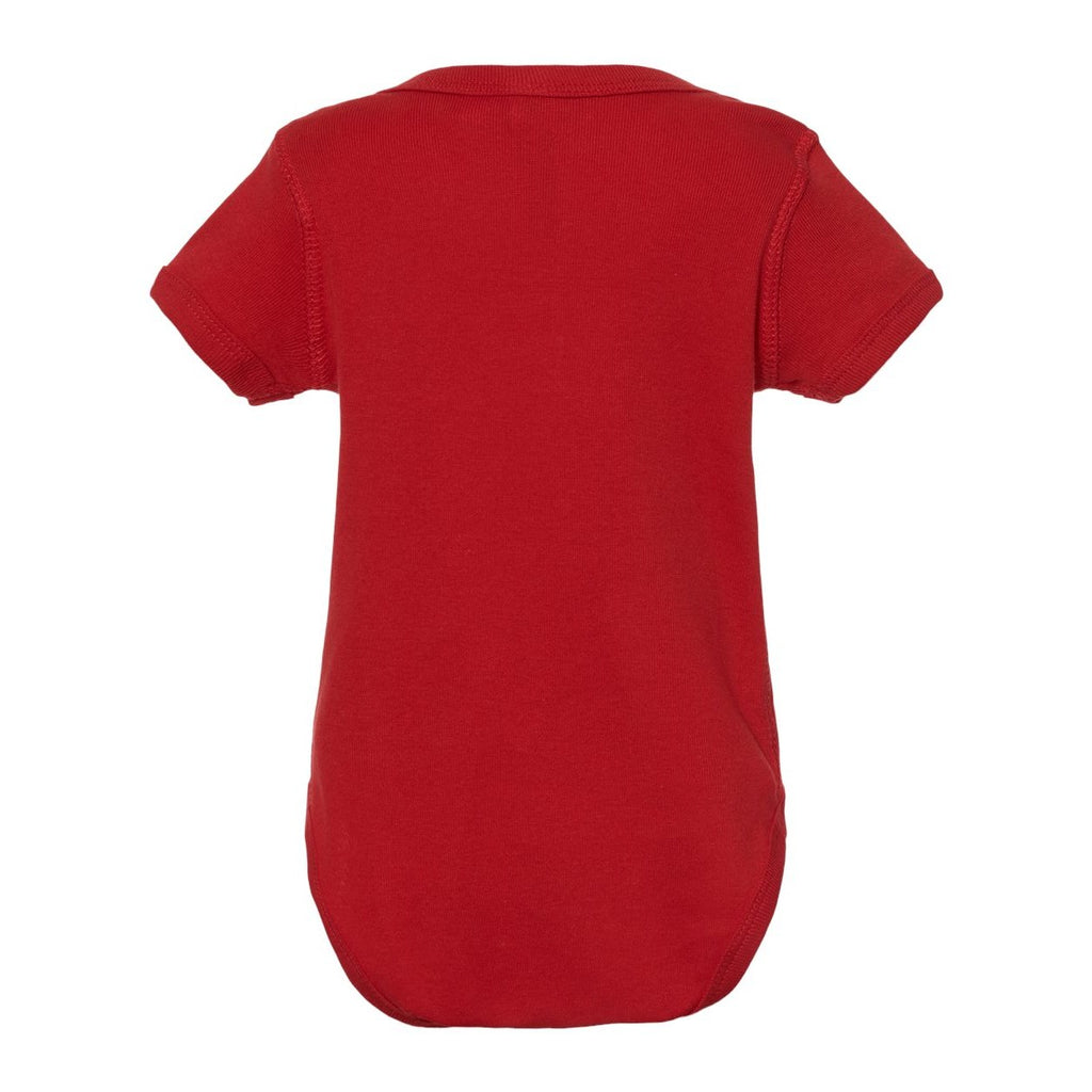 Rabbit Skins Infant Baby Rib Bodysuit Full Color - Red - Back