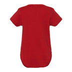 Rabbit Skins Infant Baby Rib Bodysuit Full Color - Red - Back