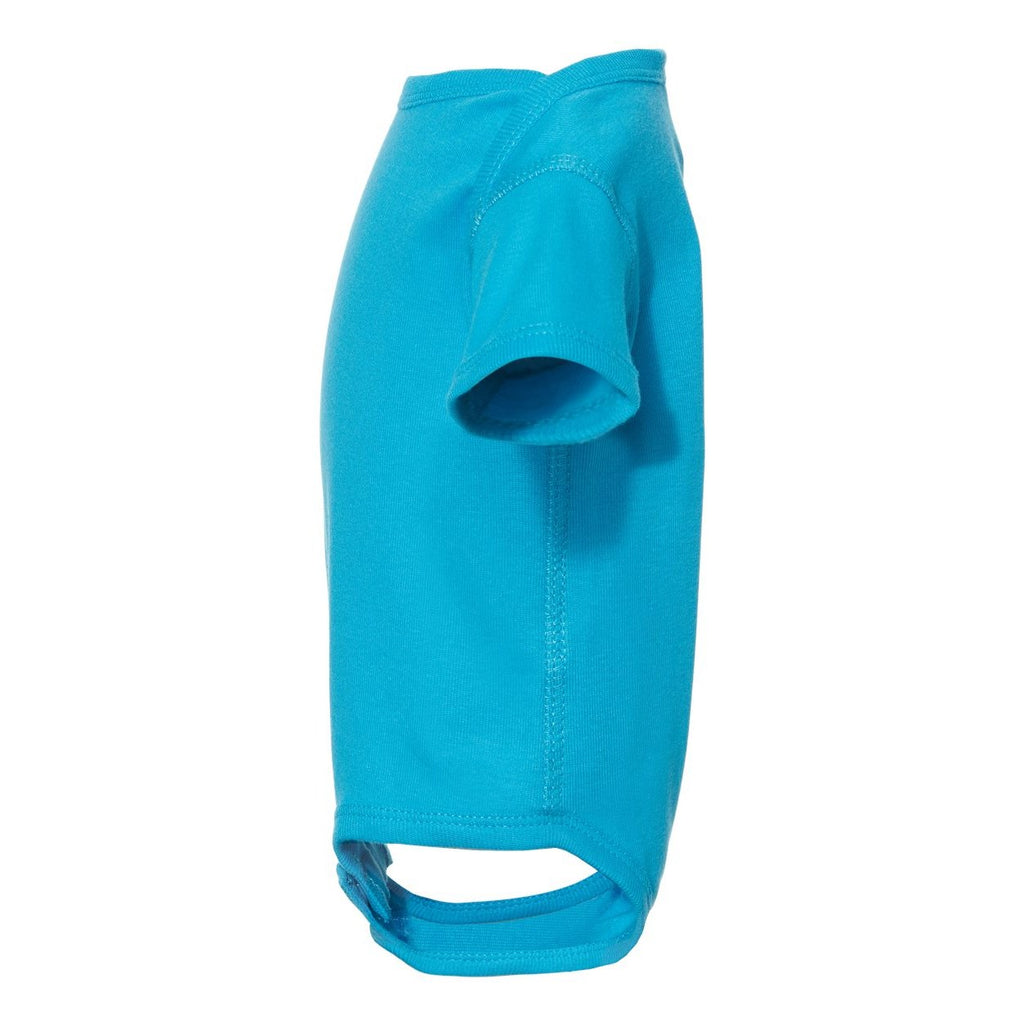 Rabbit Skins Infant Baby Rib Bodysuit Full Color - Turquoise - Direct Side