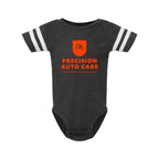 Rabbit Skins Infant Football Fine Jersey Bodysuit - Vintage Smoke/ White - Front