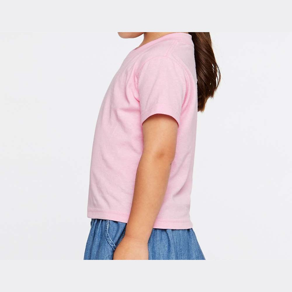 Rabbit Skins Toddler Cotton Jersey Tee - Pink - On Model Side