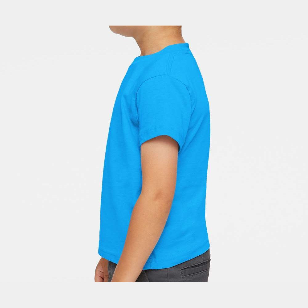Rabbit Skins Toddler Cotton Jersey Tee - Turquoise - On Model Side