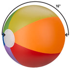 Rainbow Beach Ball, 16 Inch - Rainbow - Measurement