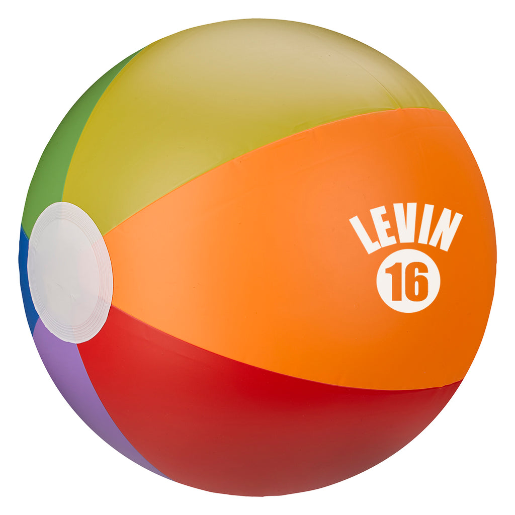 Rainbow Beach Ball, 16 Inch - Rainbow - Silk Screen