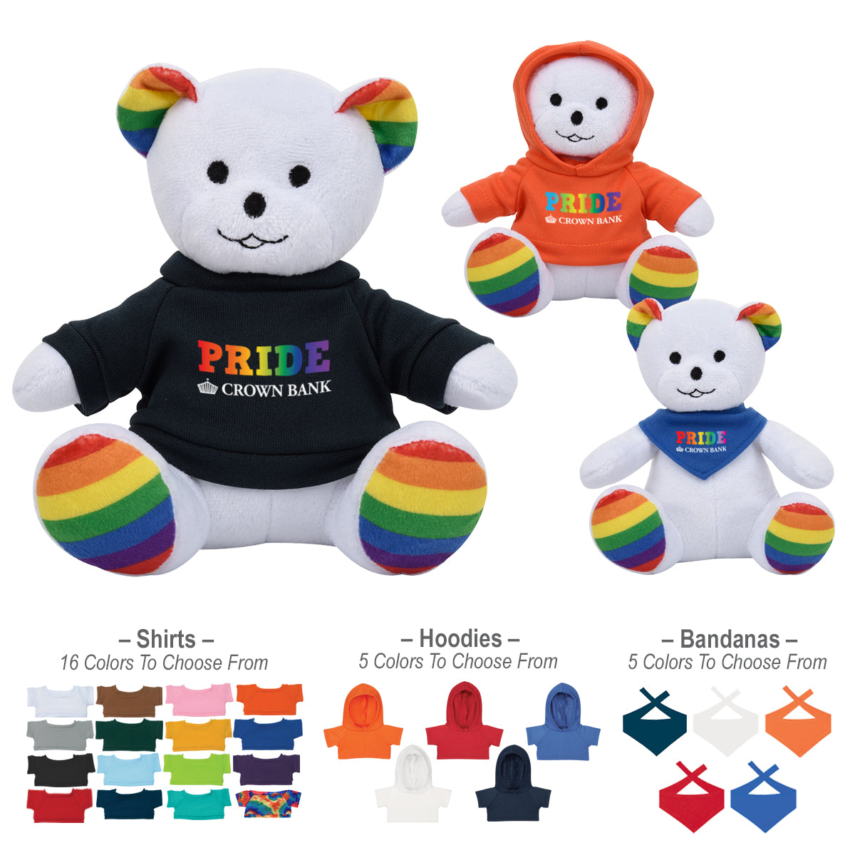 Rainbow Bear Plush Toy, 6 Inch